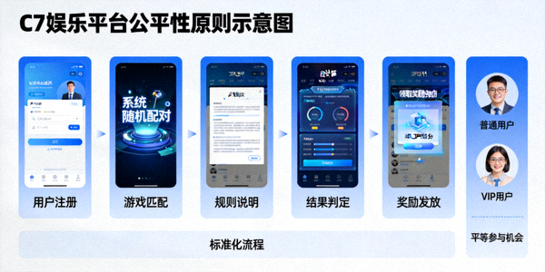 C7娱乐平台公平性原则示意图 - 描绘了标准化的游戏流程与平等的参与机会