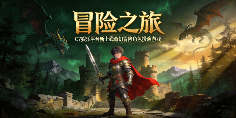 C7娱乐平台新上线奇幻冒险角色扮演游戏《冒险之旅》宣传图 - 中世纪风格场景与角色