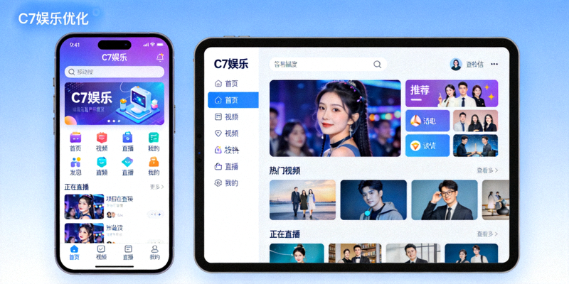 C7娱乐移动端优化界面展示 - 手机和平板自适应设计，确保移动设备上获得流畅操作和视觉体验