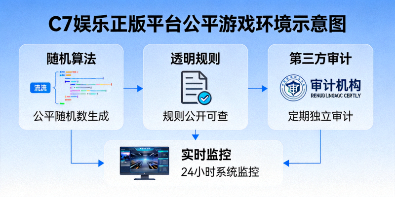 C7娱乐正版平台公平游戏环境示意图 - 随机算法与透明规则，通过第三方审计与实时监控确保公平