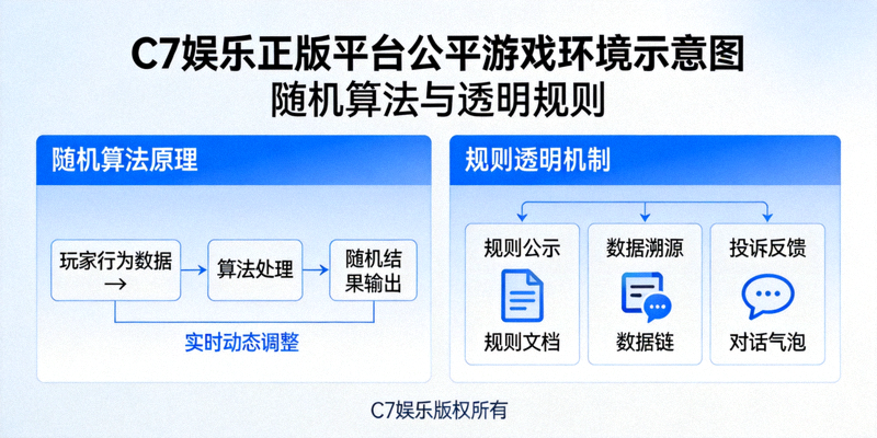 C7娱乐正版平台公平游戏环境核心概念图 - 天平、锁与透明立方体象征公平、安全与透明