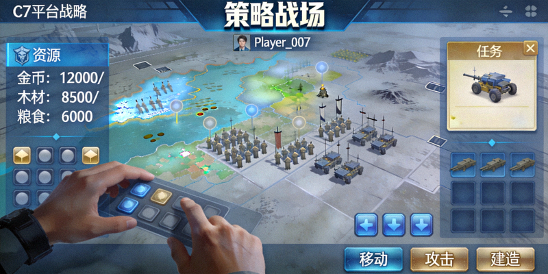 C7娱乐平台策略类游戏界面截图 - 玩家正在进行一场需要思考和规划的游戏